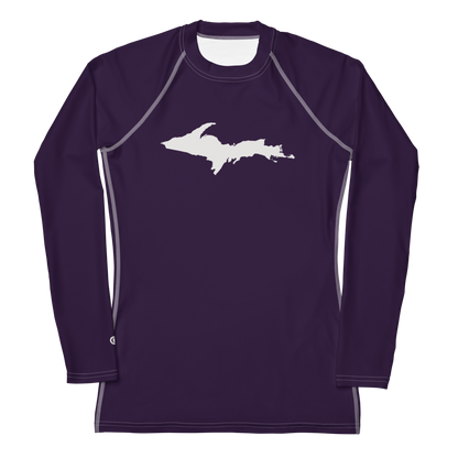 Michigan Upper Peninsula Rash Guard (w/ UP Outline) | Women's - Blackcurrant