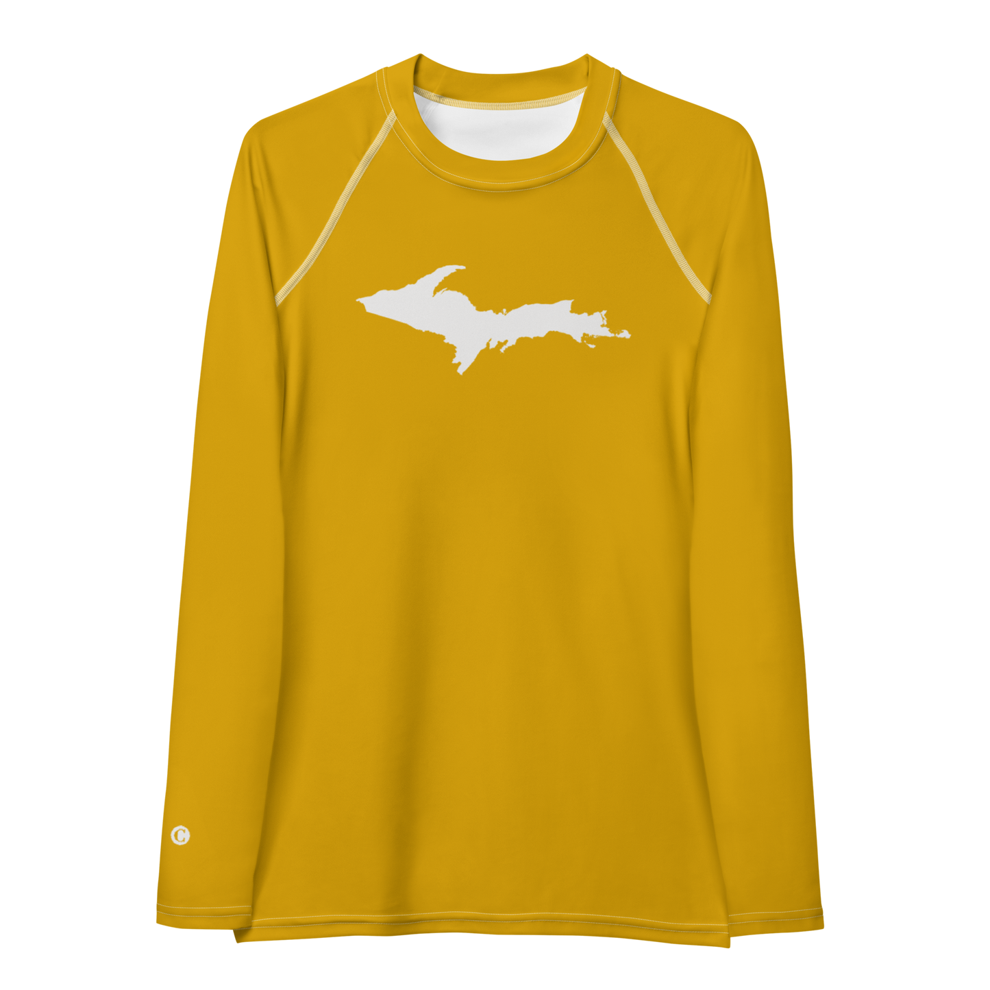 Michigan Upper Peninsula Rash Guard (w/ UP Outline) | Women's - Gold Bullion