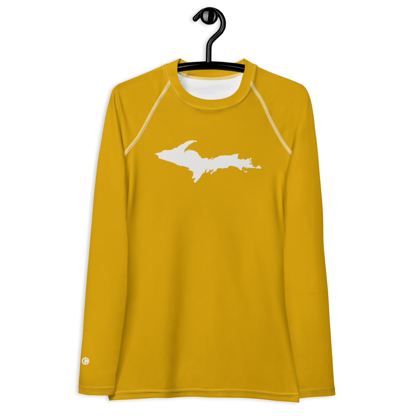 Michigan Upper Peninsula Rash Guard (w/ UP Outline) | Women's - Gold Bullion