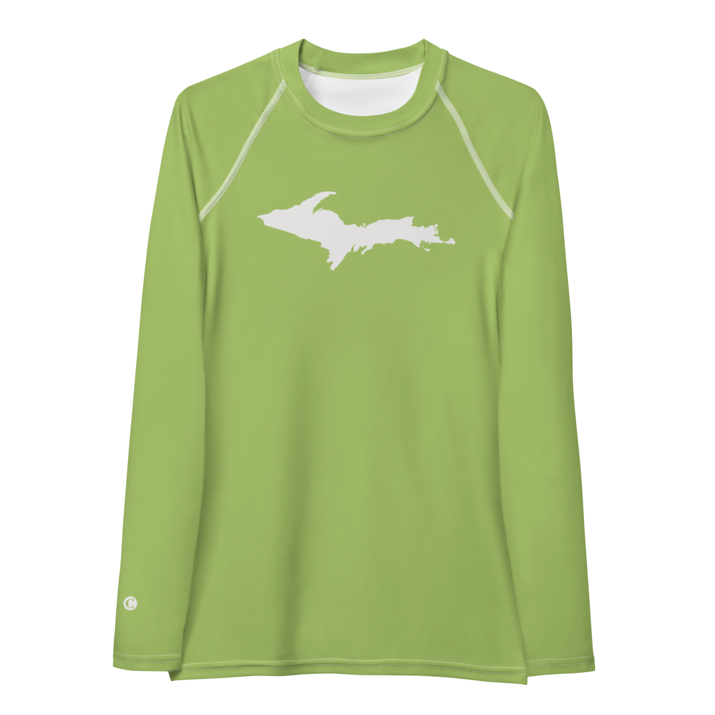 Michigan Upper Peninsula Rash Guard (w/ UP Outline) | Women's - Gooseberry Green