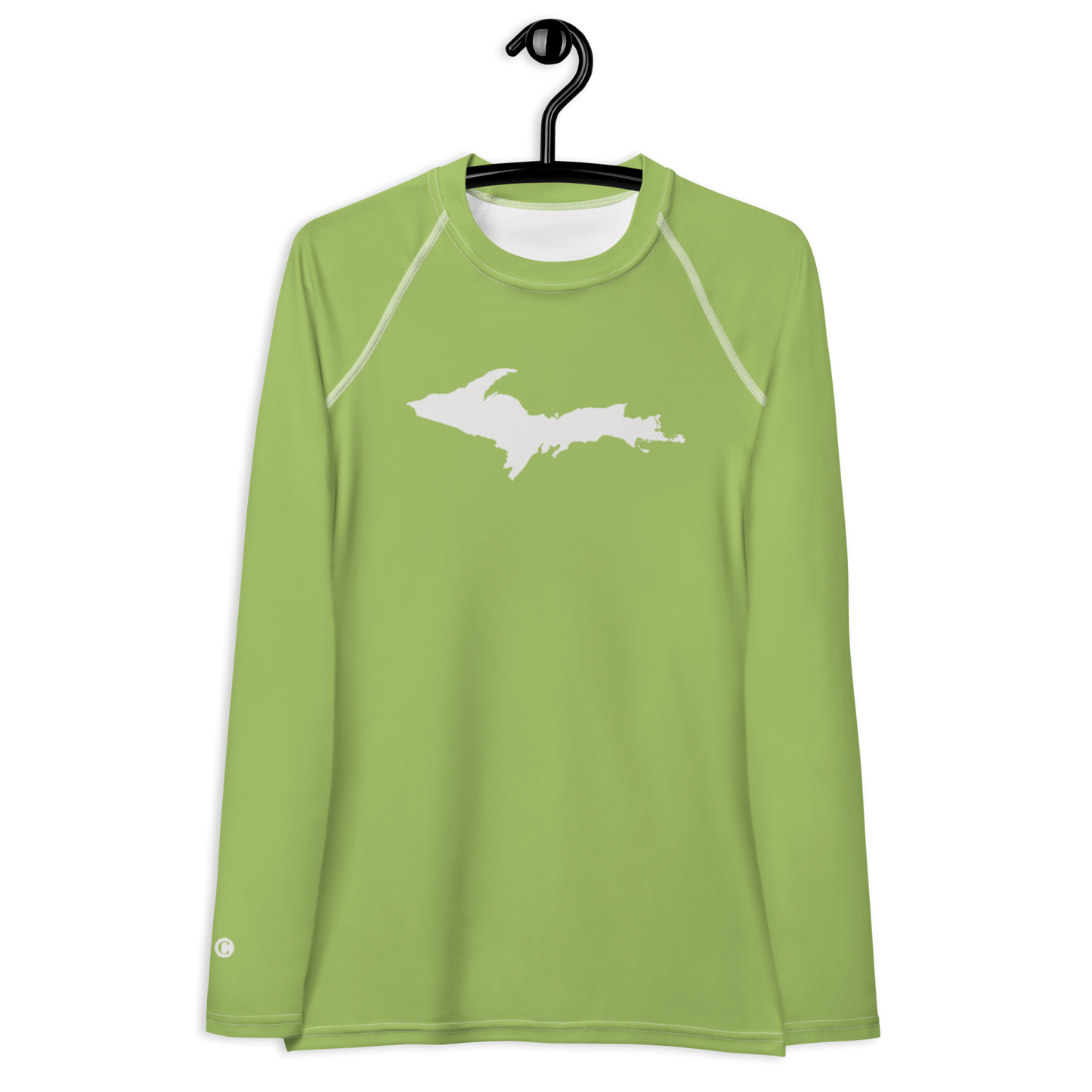 Michigan Upper Peninsula Rash Guard (w/ UP Outline) | Women's - Gooseberry Green