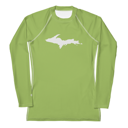 Michigan Upper Peninsula Rash Guard (w/ UP Outline) | Women's - Gooseberry Green