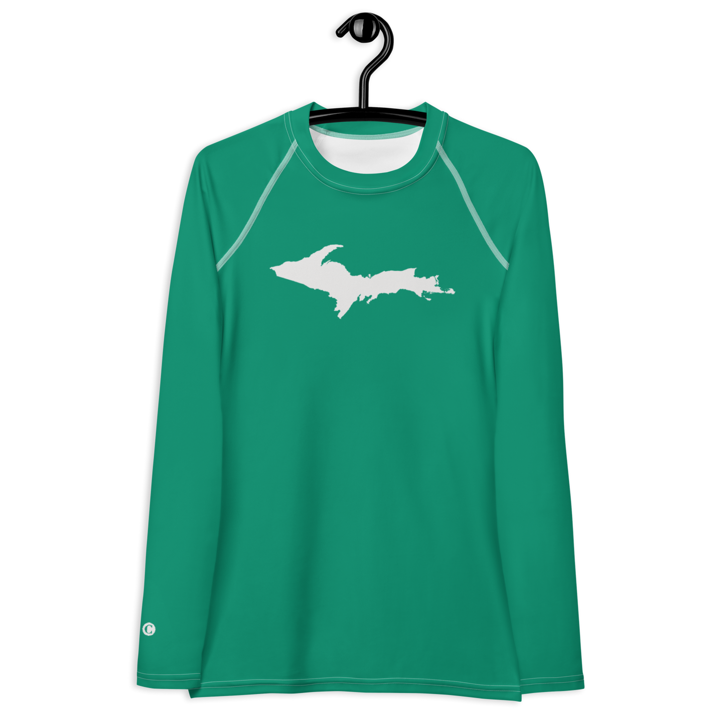 Michigan Upper Peninsula Rash Guard (w/ UP Outline) | Women's - Emerald Green