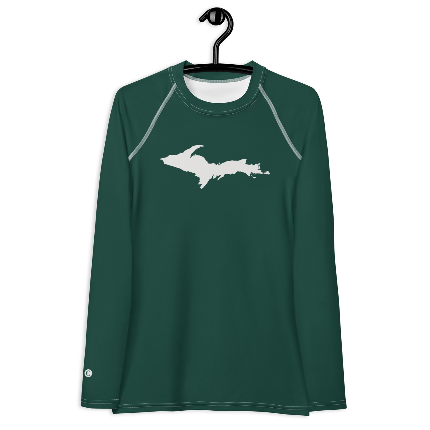 Michigan Upper Peninsula Rash Guard (w/ UP Outline) | Women's - Laconic Green