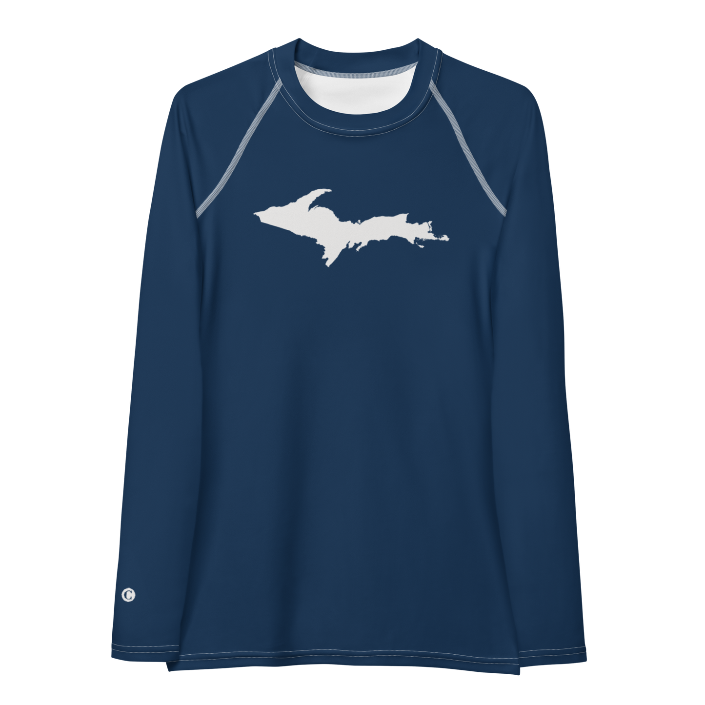 Michigan Upper Peninsula Rash Guard (w/ UP Outline) | Women's - Navy