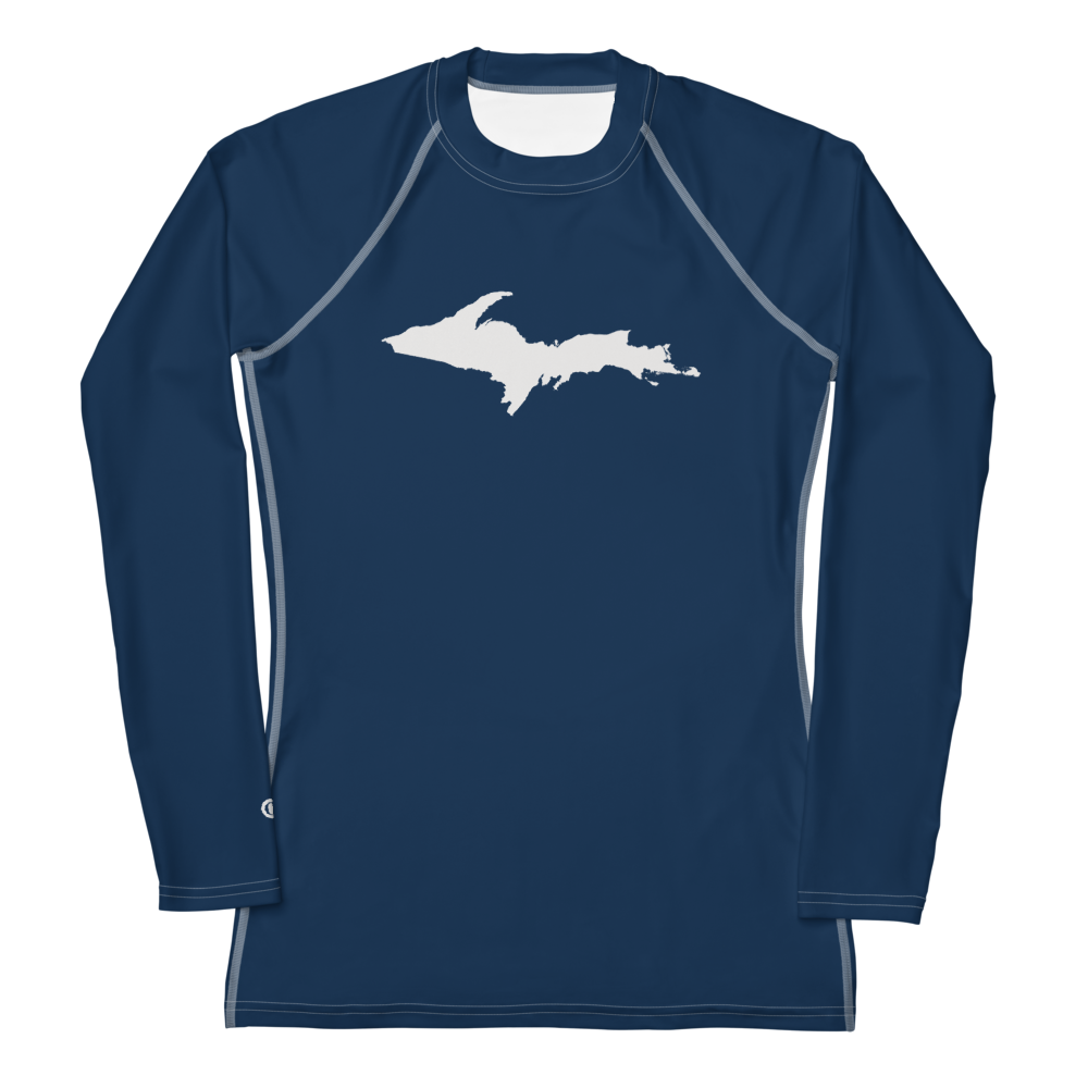 Michigan Upper Peninsula Rash Guard (w/ UP Outline) | Women's - Navy