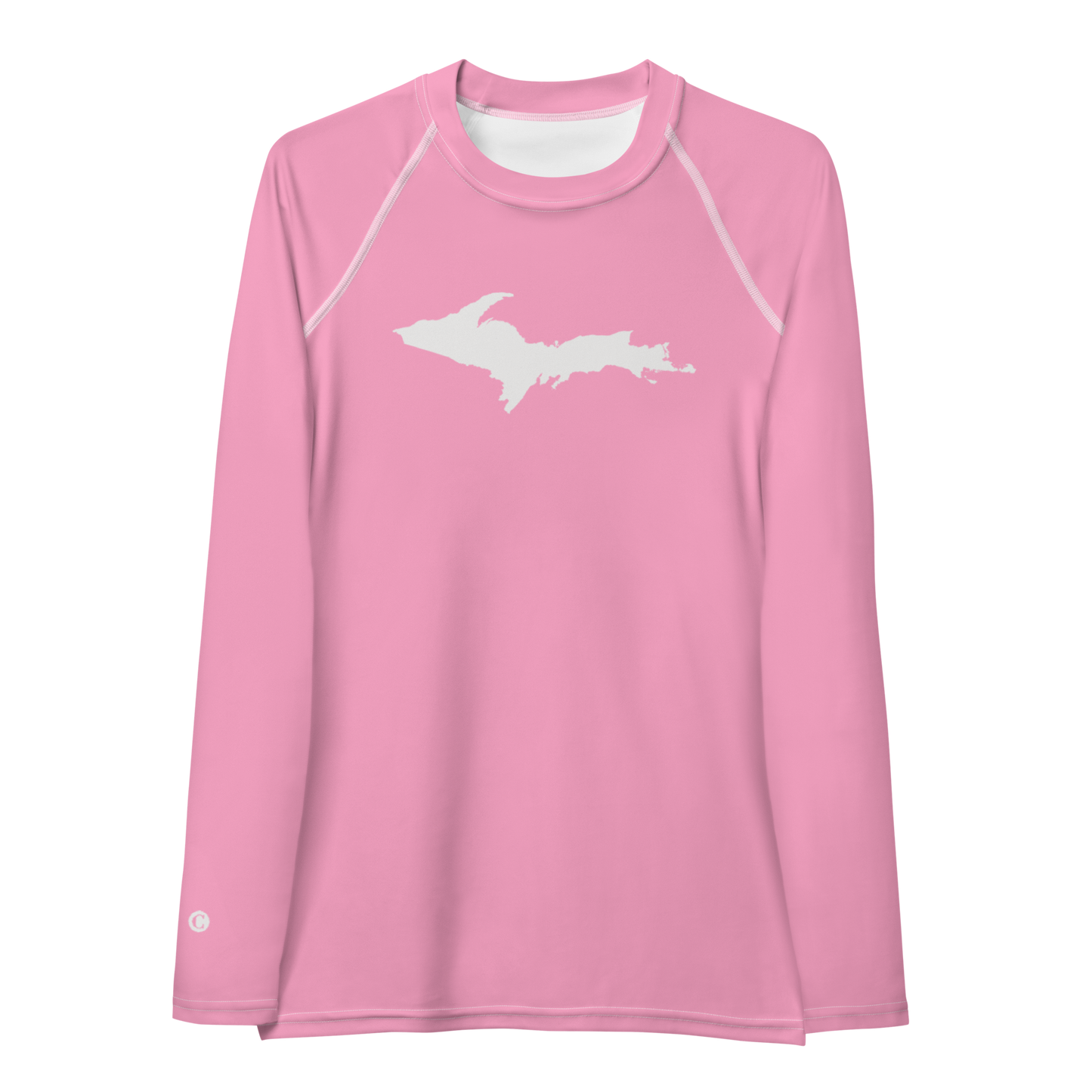 Michigan Upper Peninsula Rash Guard (w/ UP Outline) | Women's - '67 Caddie Pink