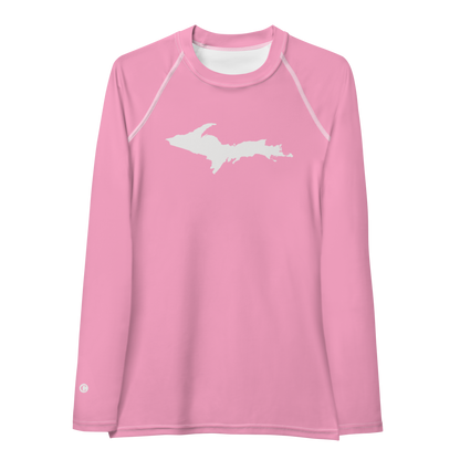 Michigan Upper Peninsula Rash Guard (w/ UP Outline) | Women's - '67 Caddie Pink