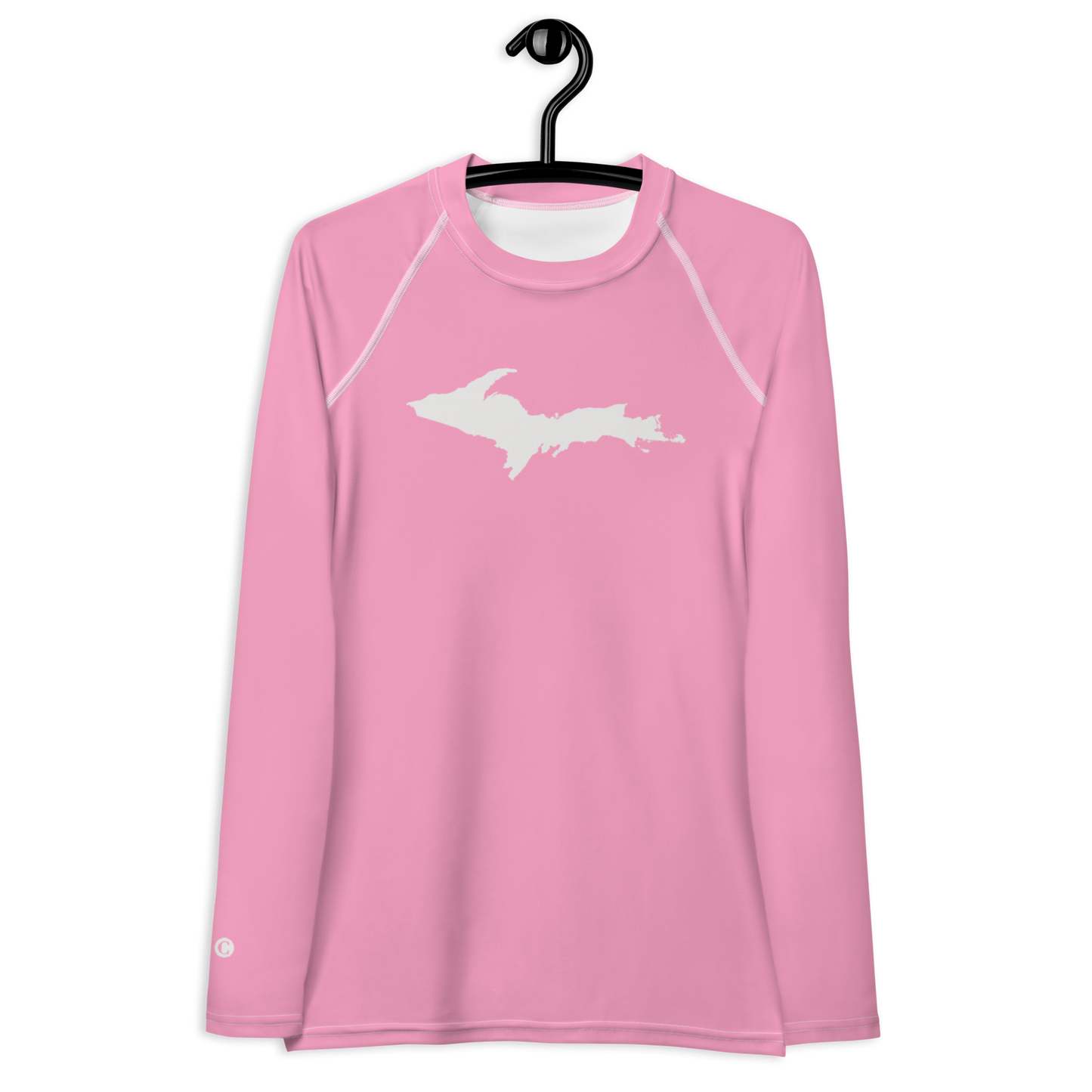 Michigan Upper Peninsula Rash Guard (w/ UP Outline) | Women's - '67 Caddie Pink