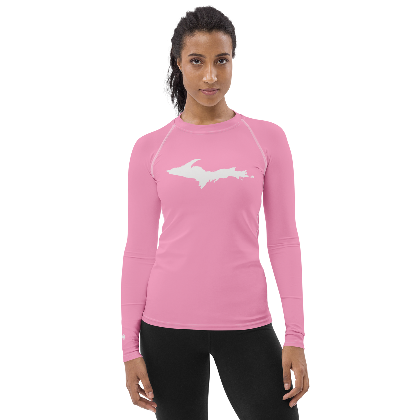 Michigan Upper Peninsula Rash Guard (w/ UP Outline) | Women's - '67 Caddie Pink