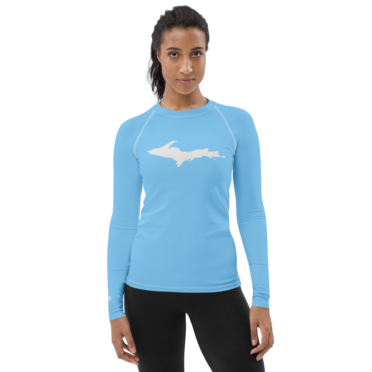 Michigan Upper Peninsula Rash Guard (w/ UP Outline) | Women's - DTW Blue