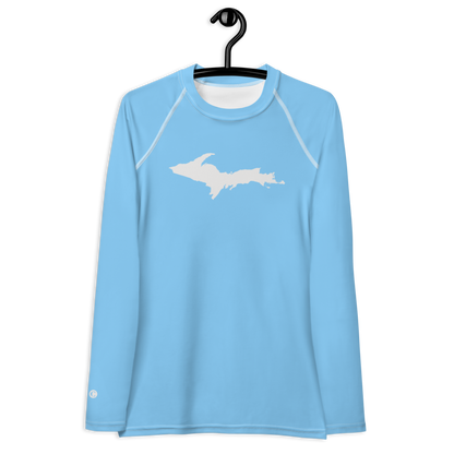 Michigan Upper Peninsula Rash Guard (w/ UP Outline) | Women's - DTW Blue