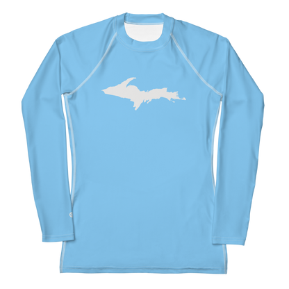 Michigan Upper Peninsula Rash Guard (w/ UP Outline) | Women's - DTW Blue