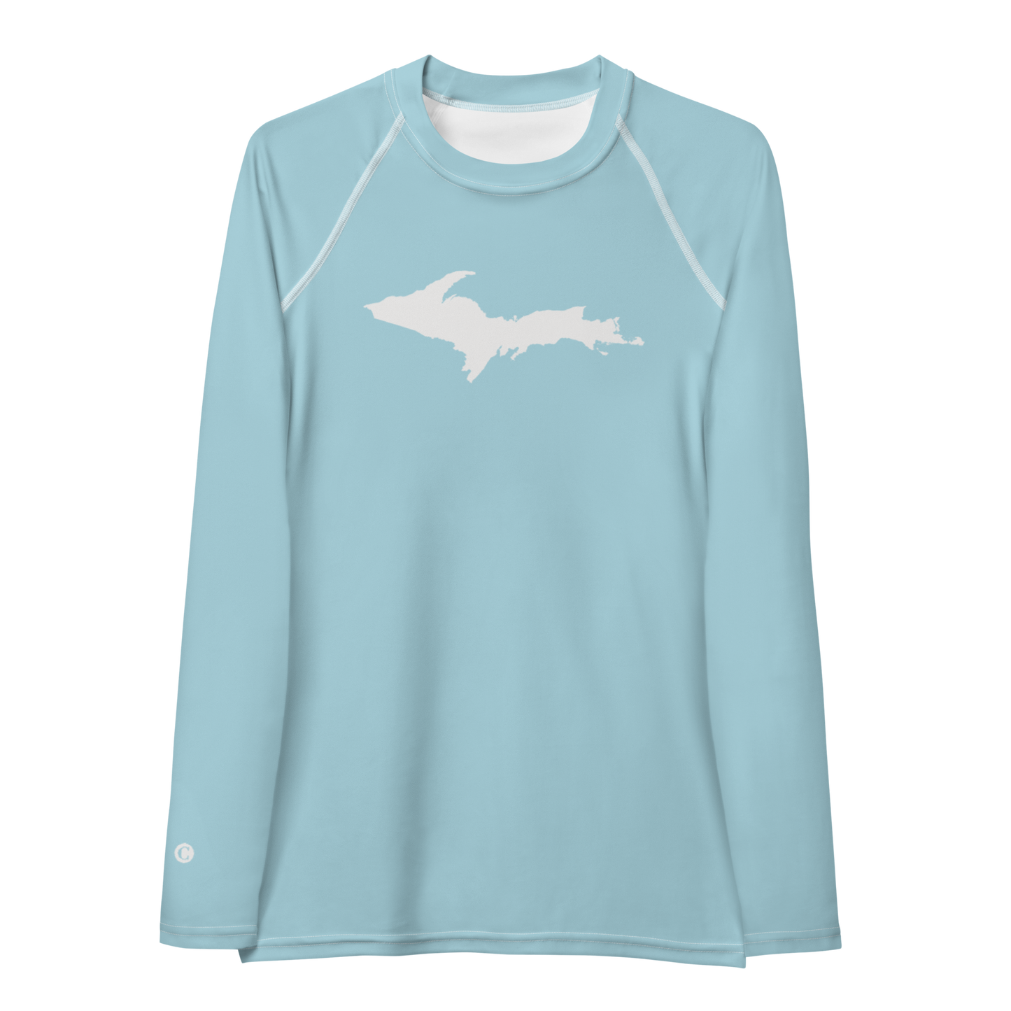 Michigan Upper Peninsula Rash Guard (w/ UP Outline) | Women's - '58 Caddie Blue