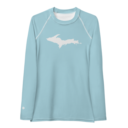 Michigan Upper Peninsula Rash Guard (w/ UP Outline) | Women's - '58 Caddie Blue