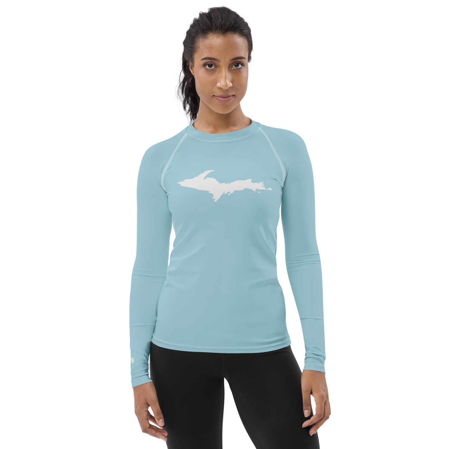 Michigan Upper Peninsula Rash Guard (w/ UP Outline) | Women's - '58 Caddie Blue