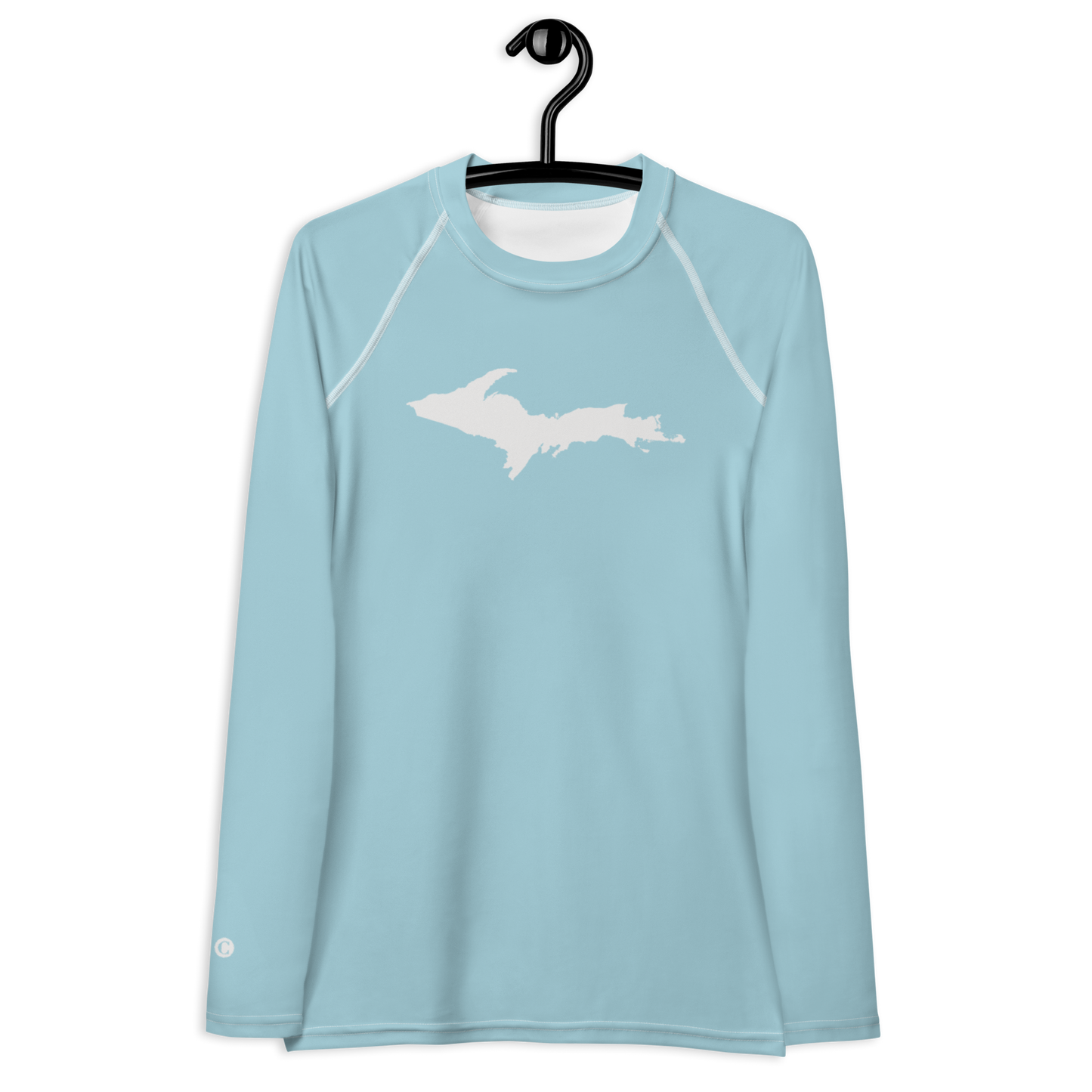 Michigan Upper Peninsula Rash Guard (w/ UP Outline) | Women's - '58 Caddie Blue