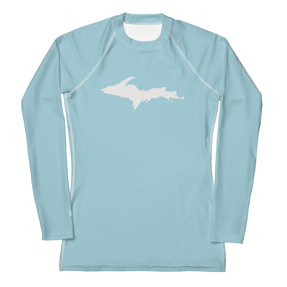 Michigan Upper Peninsula Rash Guard (w/ UP Outline) | Women's - '58 Caddie Blue