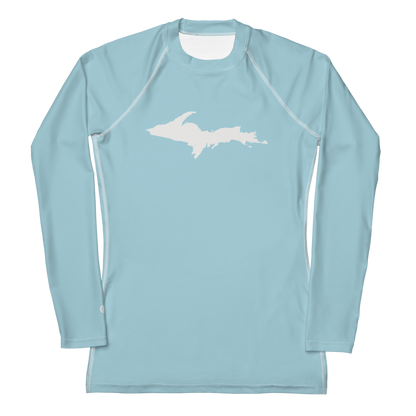 Michigan Upper Peninsula Rash Guard (w/ UP Outline) | Women's - '58 Caddie Blue