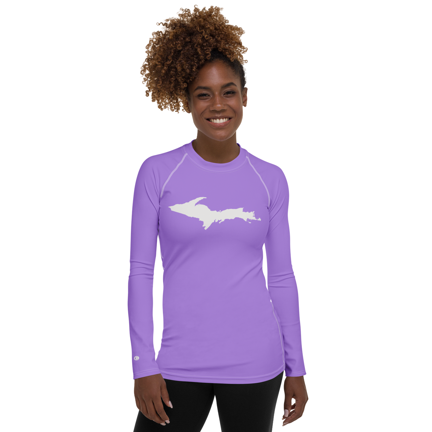 Michigan Upper Peninsula Rash Guard (w/ UP Outline) | Women's - Lavender