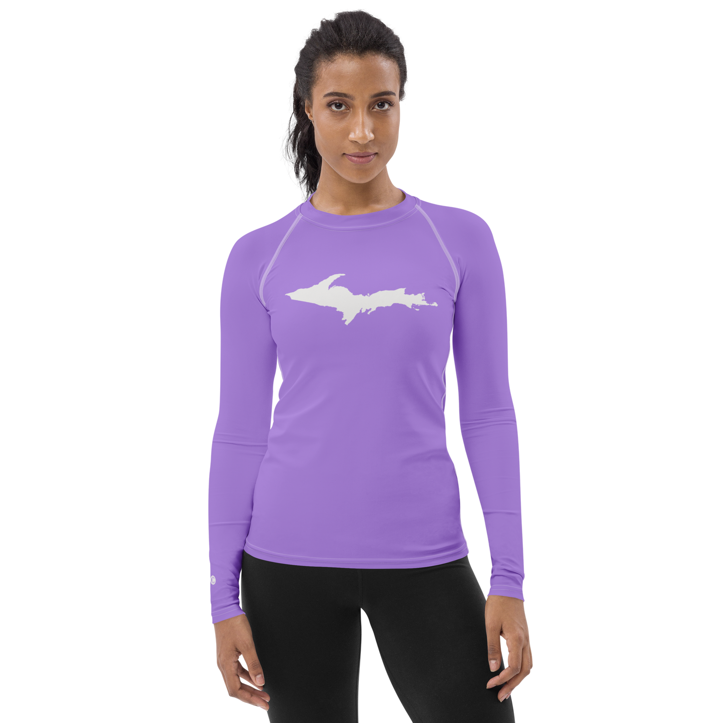 Michigan Upper Peninsula Rash Guard (w/ UP Outline) | Women's - Lavender