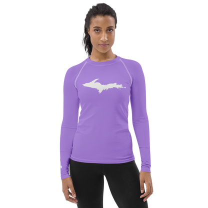 Michigan Upper Peninsula Rash Guard (w/ UP Outline) | Women's - Lavender