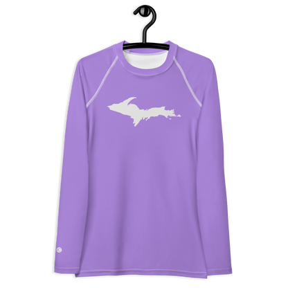 Michigan Upper Peninsula Rash Guard (w/ UP Outline) | Women's - Lavender