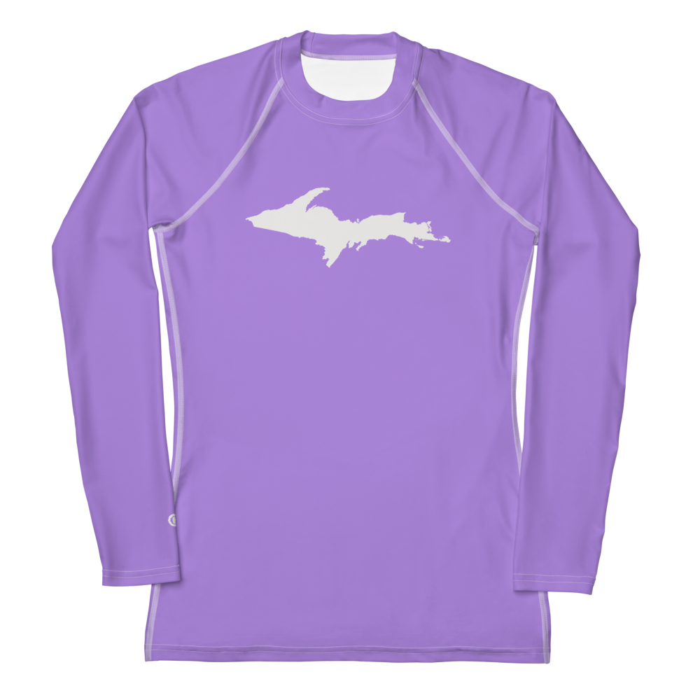 Michigan Upper Peninsula Rash Guard (w/ UP Outline) | Women's - Lavender