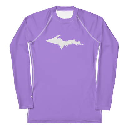 Michigan Upper Peninsula Rash Guard (w/ UP Outline) | Women's - Lavender