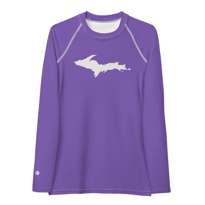 Michigan Upper Peninsula Rash Guard (w/ UP Outline) | Women's - Lake Iris