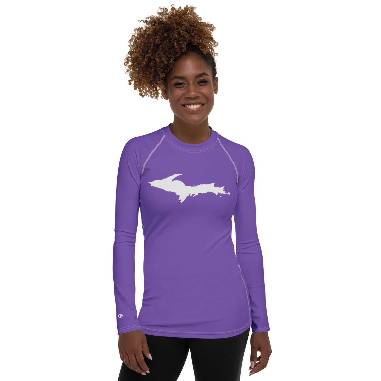 Michigan Upper Peninsula Rash Guard (w/ UP Outline) | Women's - Lake Iris