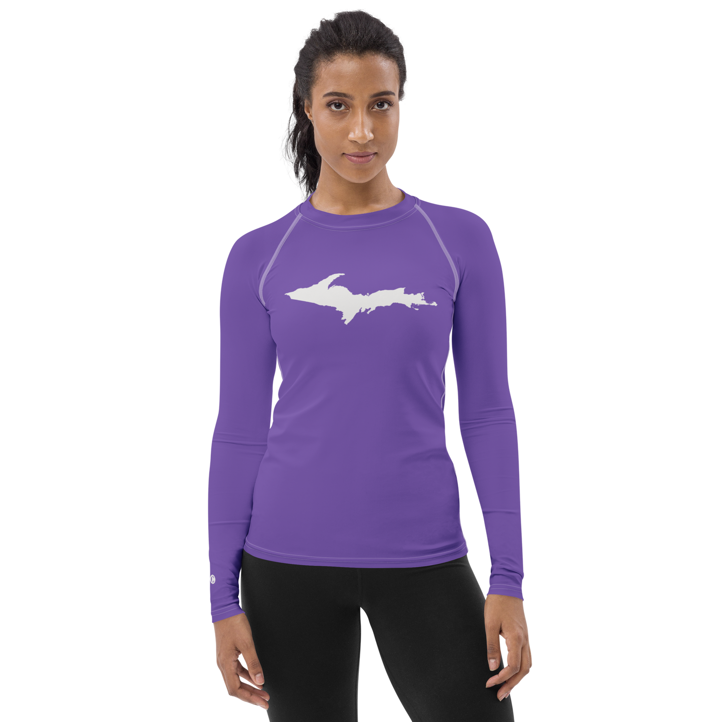 Michigan Upper Peninsula Rash Guard (w/ UP Outline) | Women's - Lake Iris