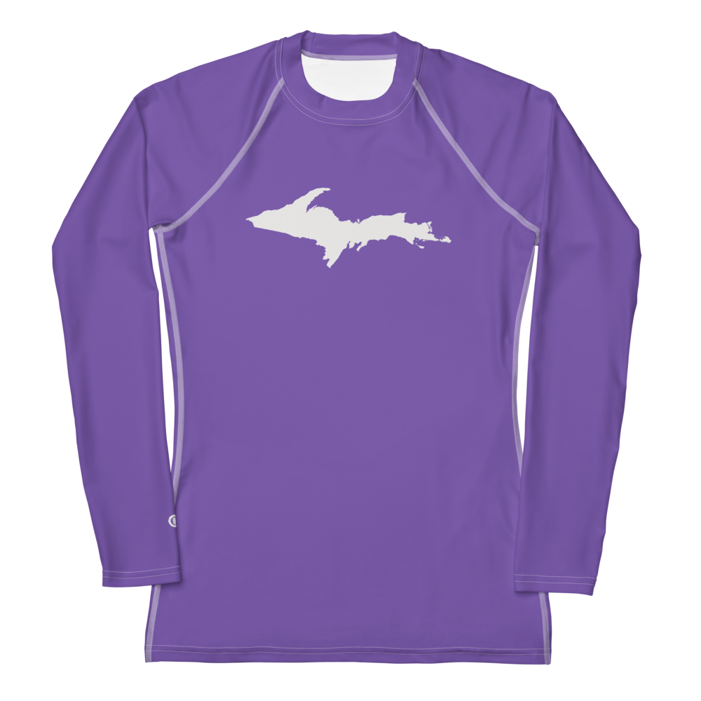 Michigan Upper Peninsula Rash Guard (w/ UP Outline) | Women's - Lake Iris