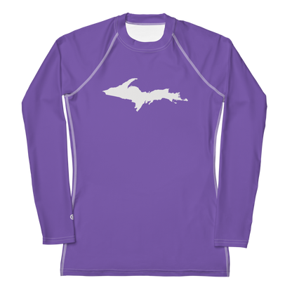 Michigan Upper Peninsula Rash Guard (w/ UP Outline) | Women's - Lake Iris