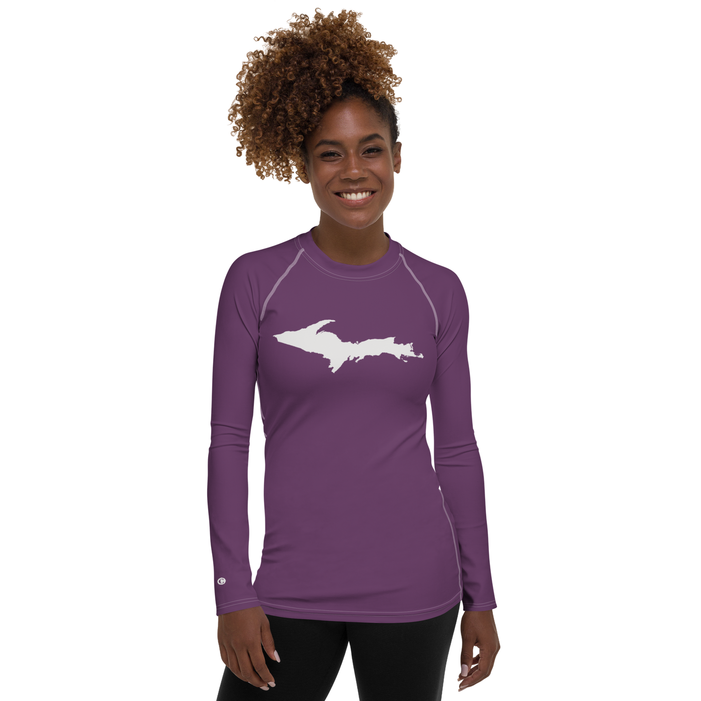 Michigan Upper Peninsula Rash Guard (w/ UP Outline) | Women's - Plum