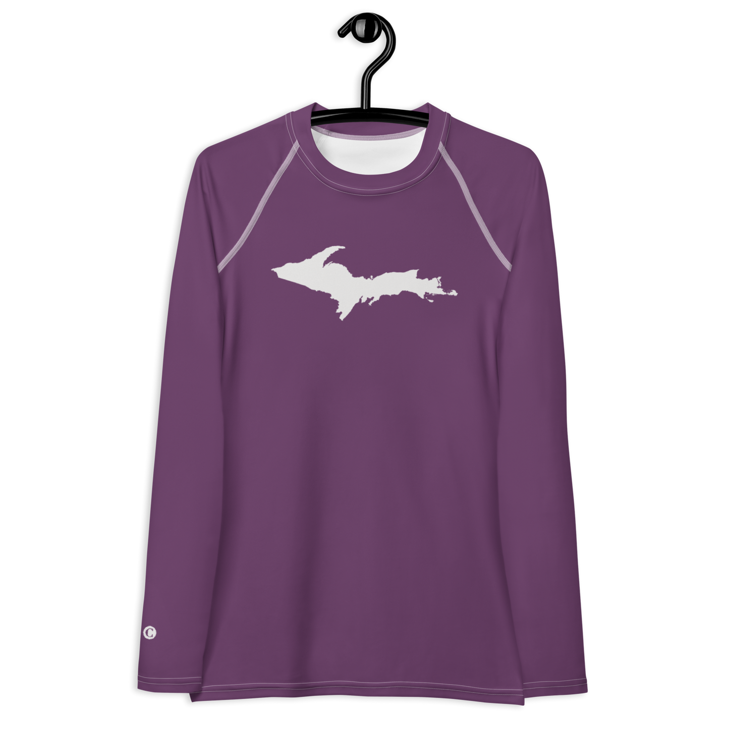 Michigan Upper Peninsula Rash Guard (w/ UP Outline) | Women's - Plum