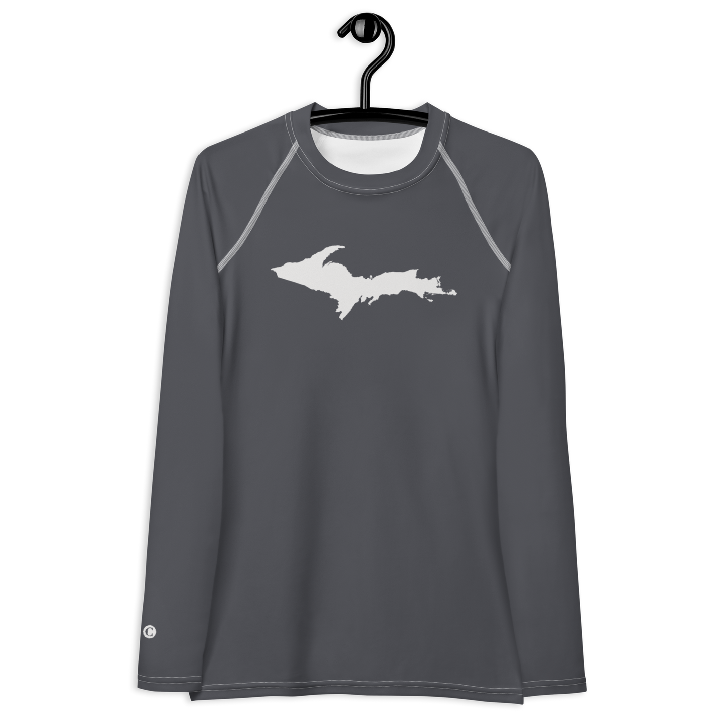 Michigan Upper Peninsula Rash Guard (w/ UP Outline) | Women's - Iron Ore Grey