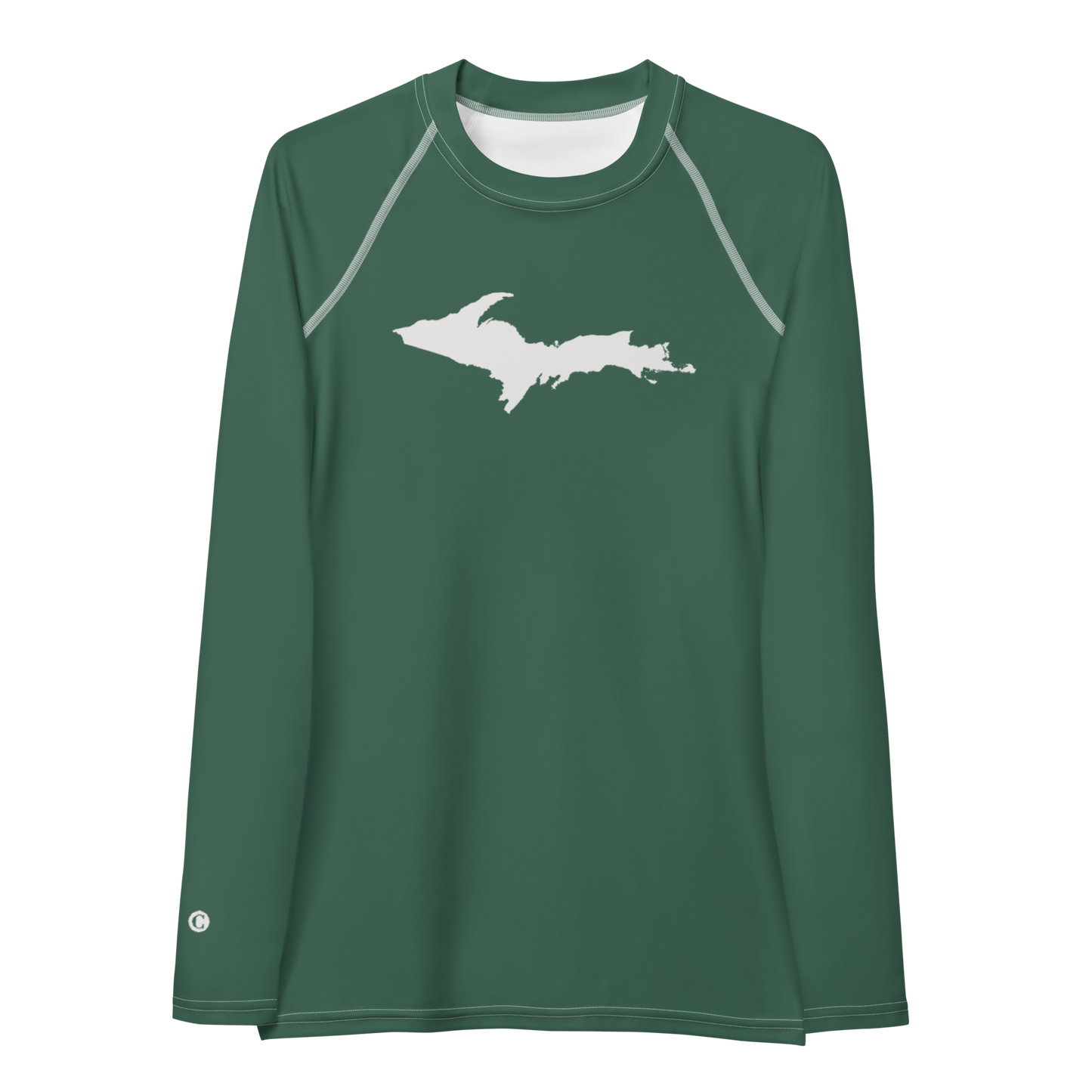 Michigan Upper Peninsula Rash Guard (w/ UP Outline) | Women's - Ginger Ale Green