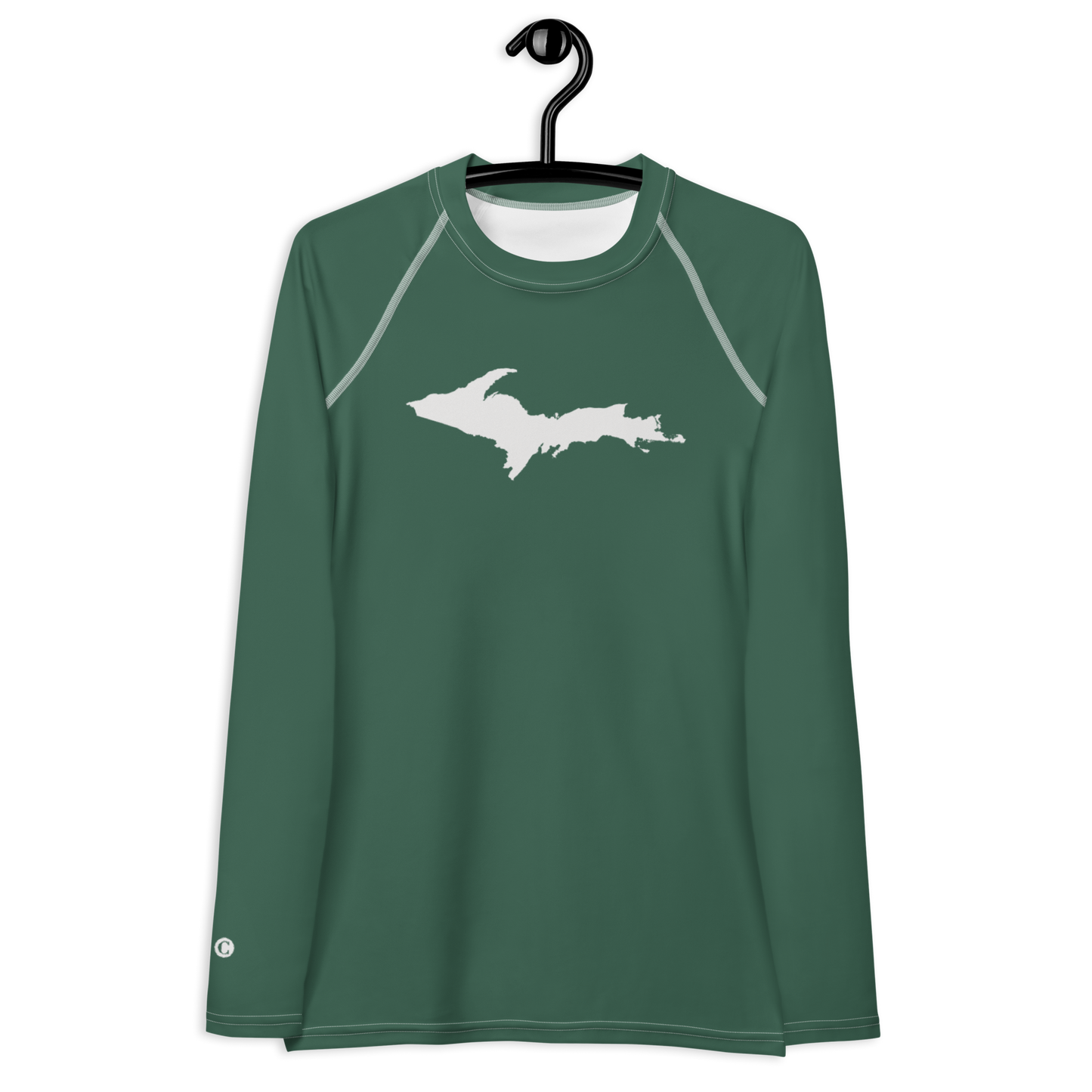 Michigan Upper Peninsula Rash Guard (w/ UP Outline) | Women's - Ginger Ale Green