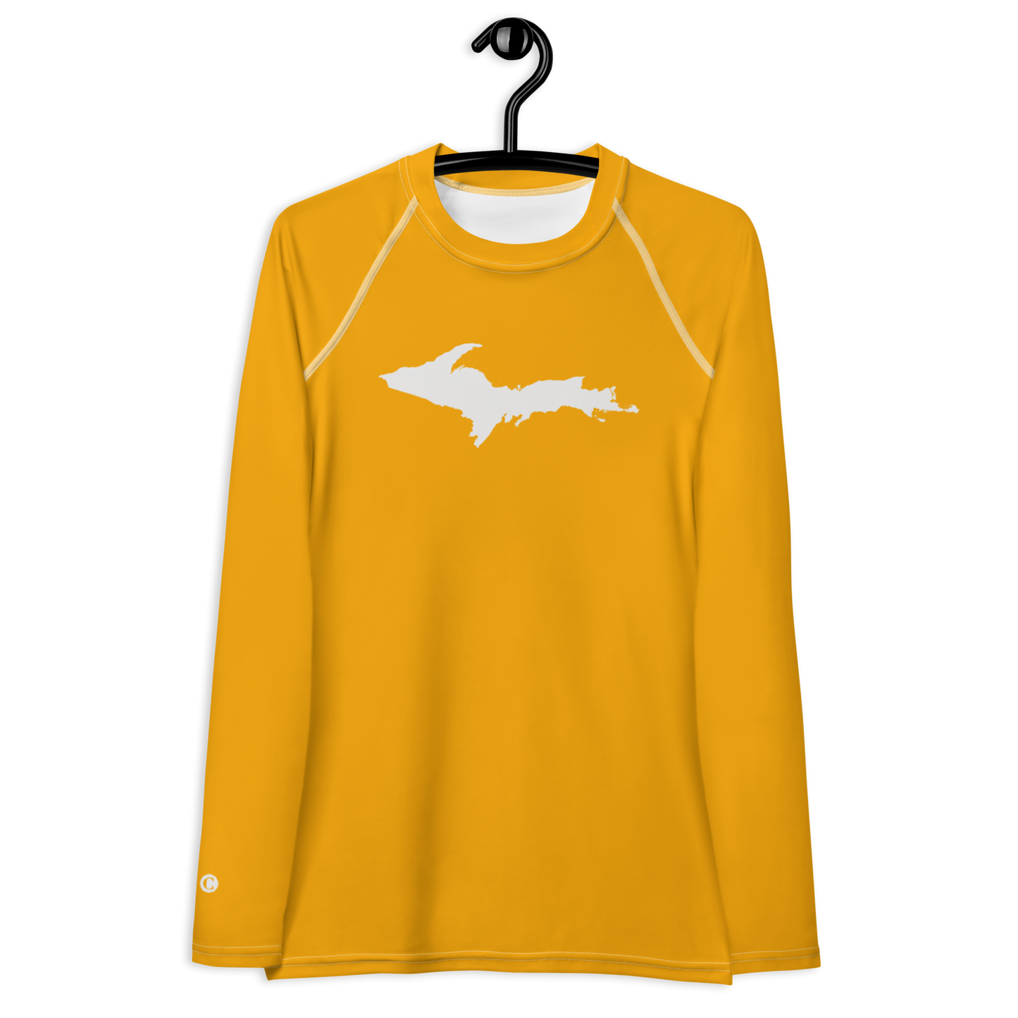 Michigan Upper Peninsula Rash Guard (w/ UP Outline) | Women's - Birch Leaf Orange