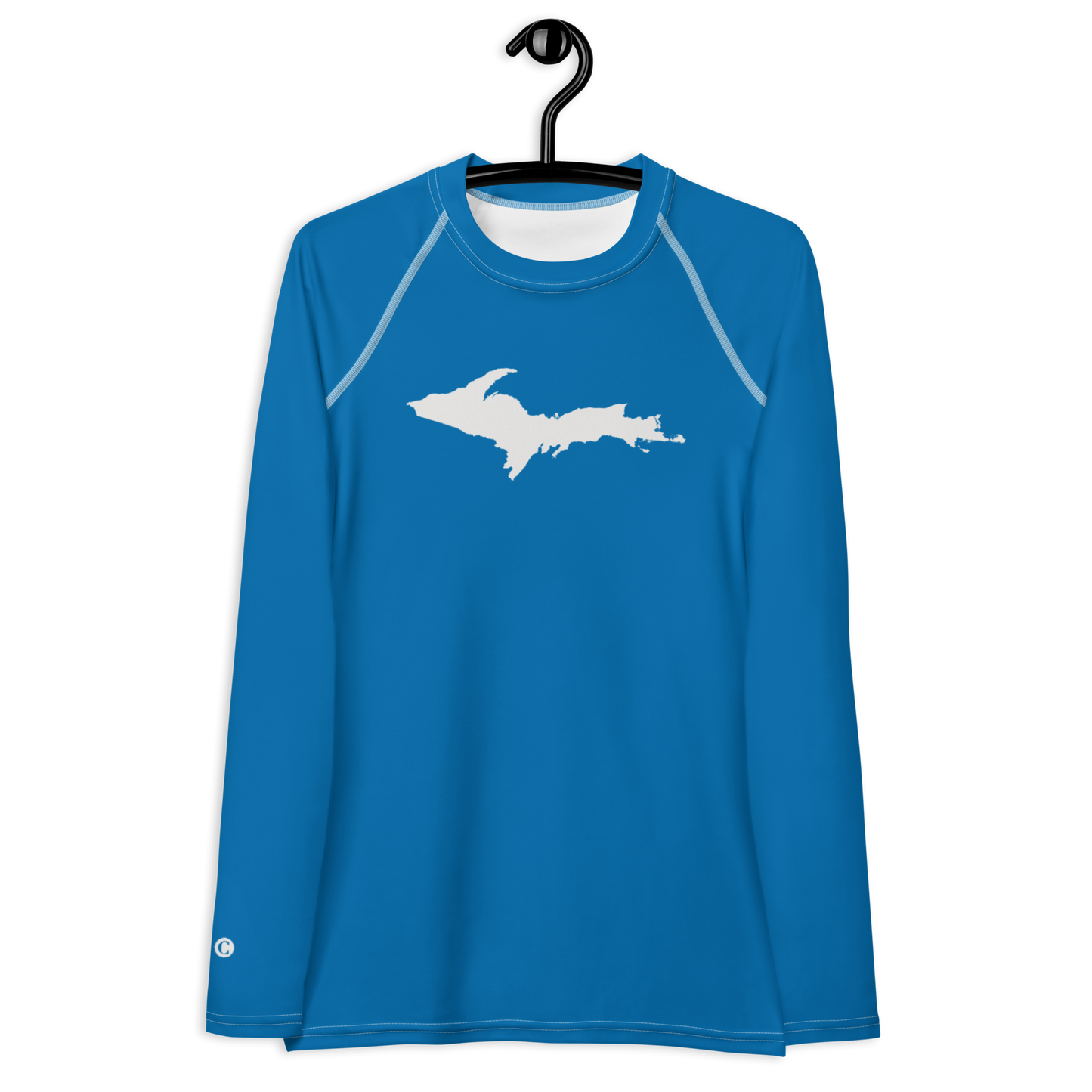 Michigan Upper Peninsula Rash Guard (w/ UP Outline) | Women's - Azure