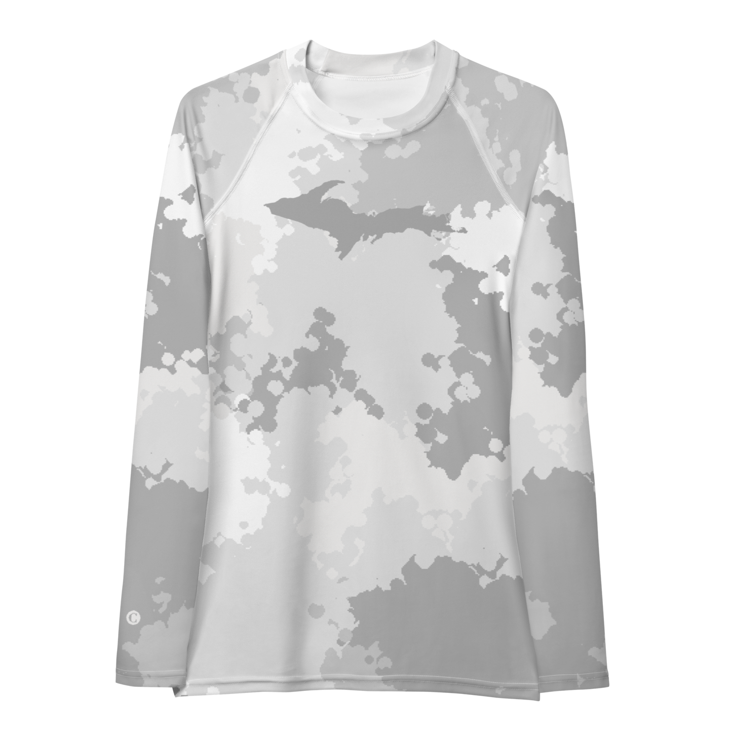 Michigan Upper Peninsula Rash Guard (w/ UP Outline) | Women's - Snow Camo