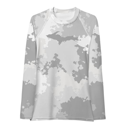 Michigan Upper Peninsula Rash Guard (w/ UP Outline) | Women's - Snow Camo