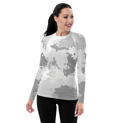 Michigan Upper Peninsula Rash Guard (w/ UP Outline) | Women's - Snow Camo