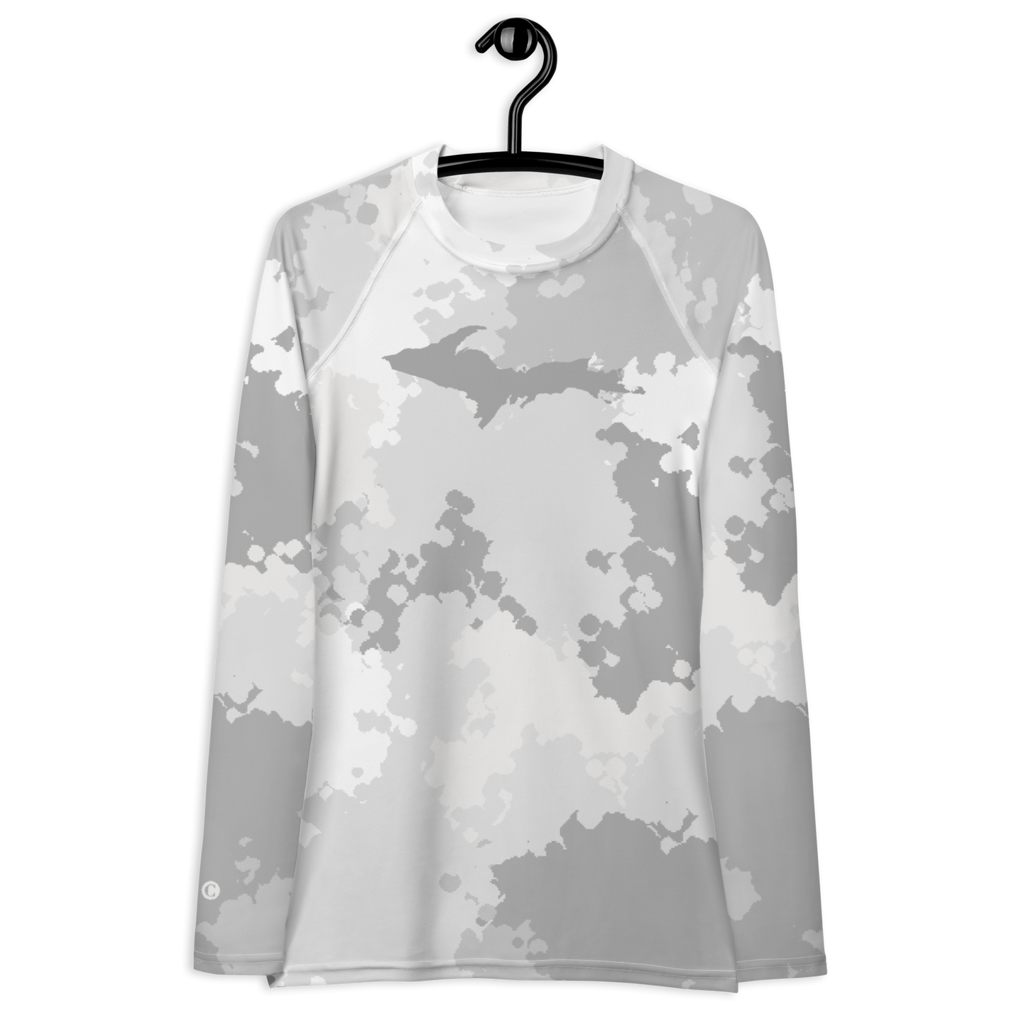 Michigan Upper Peninsula Rash Guard (w/ UP Outline) | Women's - Snow Camo