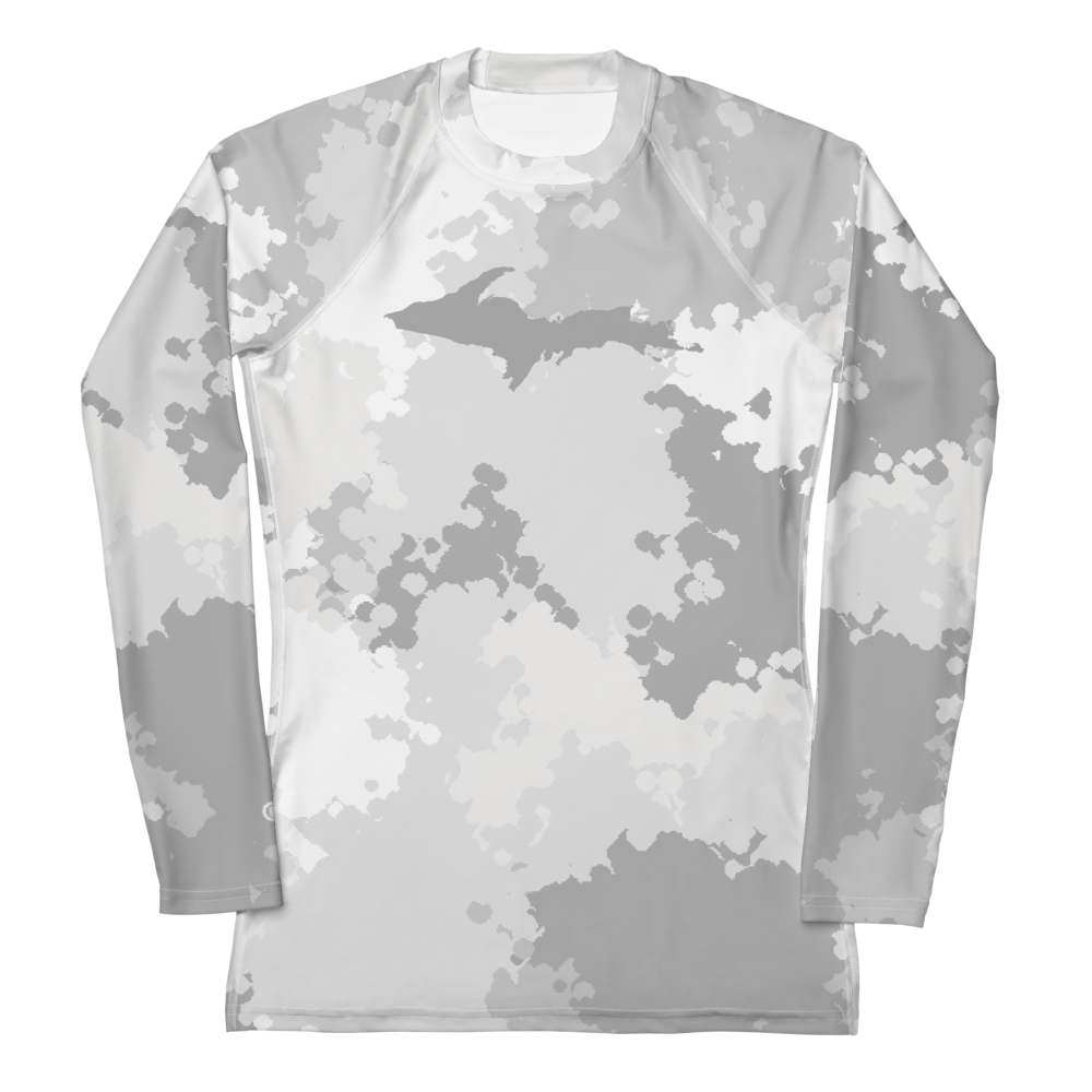 Michigan Upper Peninsula Rash Guard (w/ UP Outline) | Women's - Snow Camo