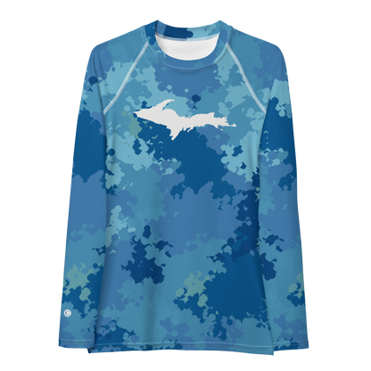 Michigan Upper Peninsula Rash Guard (w/ UP Outline) | Women's - Great Lakes Camo