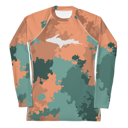 Michigan Upper Peninsula Rash Guard (w/ UP Outline) | Women's - Copper Country Camo