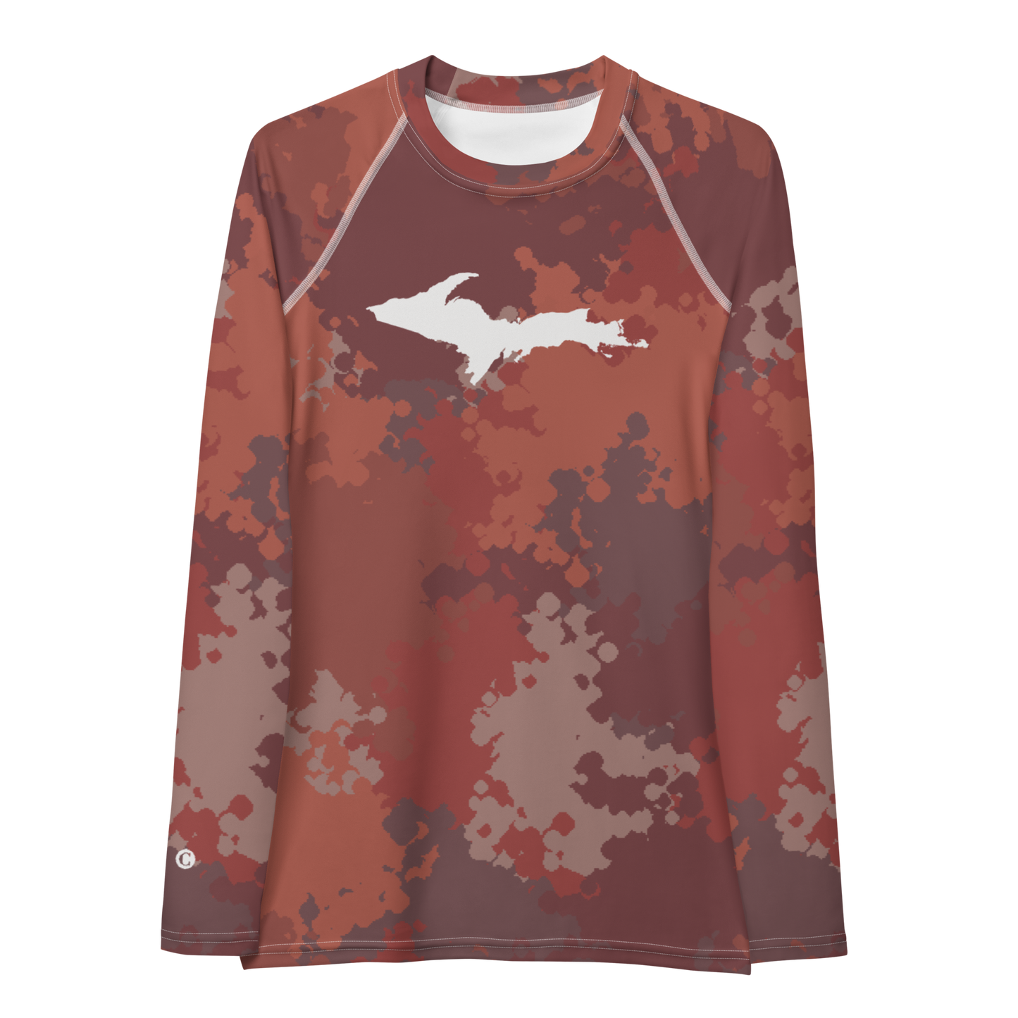 Michigan Upper Peninsula Rash Guard (w/ UP Outline) | Women's - Ore Dock Camo