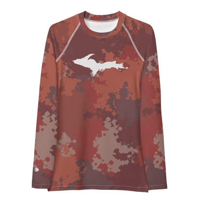 Michigan Upper Peninsula Rash Guard (w/ UP Outline) | Women's - Ore Dock Camo